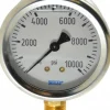 Pressure Gauge: 2-1/2" Dial, 0 to 10,000 psi, 1/4" Thread, NPT, Lower Mount