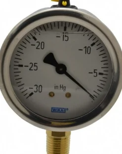 Pressure Gauge: 2-1/2" Dial, 0 to 30 psi, 1/4" Thread, NPT, Lower Mount