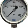 Pressure Gauge: 2-1/2" Dial, 0 to 200 psi, 1/4" Thread, NPT, Lower Mount
