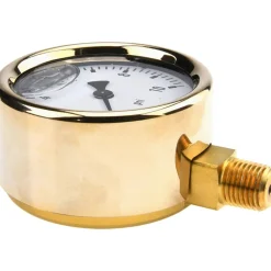 Pressure Gauge: 2-1/2" Dial, 0 to 10 psi, 1/4" Thread, NPT, Lower Mount