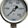 Pressure Gauge: 2-1/2" Dial, 0 to 5,000 psi, 1/4" Thread, NPT, Lower Mount