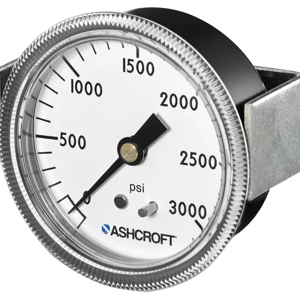 Pressure Gauge: 2" Dial, 0 to 100 psi, 1/4" Thread, NPT, Center Back Mount