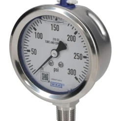 Pressure Gauge: 2-1/2" Dial, 0 to 300 psi, 1/4" Thread, NPT, Lower Mount