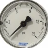 Pressure Gauge: 2" Dial, 0 to 15 psi, 1/4" Thread, NPT, Center Back Mount
