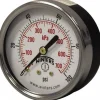 Pressure Gauge: 2-1/2" Dial, 0 to 160 psi, 1/4" Thread, NPT, Center Back Mount