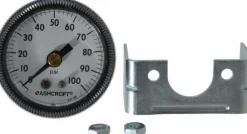 Pressure Gauge: 1-1/2" Dial, 0 to 100 psi, 1/8" Thread, NPT, Center Back Mount
