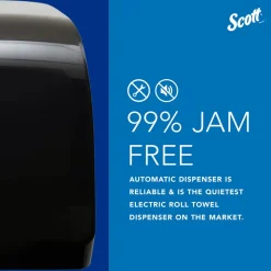Pro Automatic Hard Roll Towel Dispenser, Black, for Blue Core Scott Pro Roll Towels, 12.66