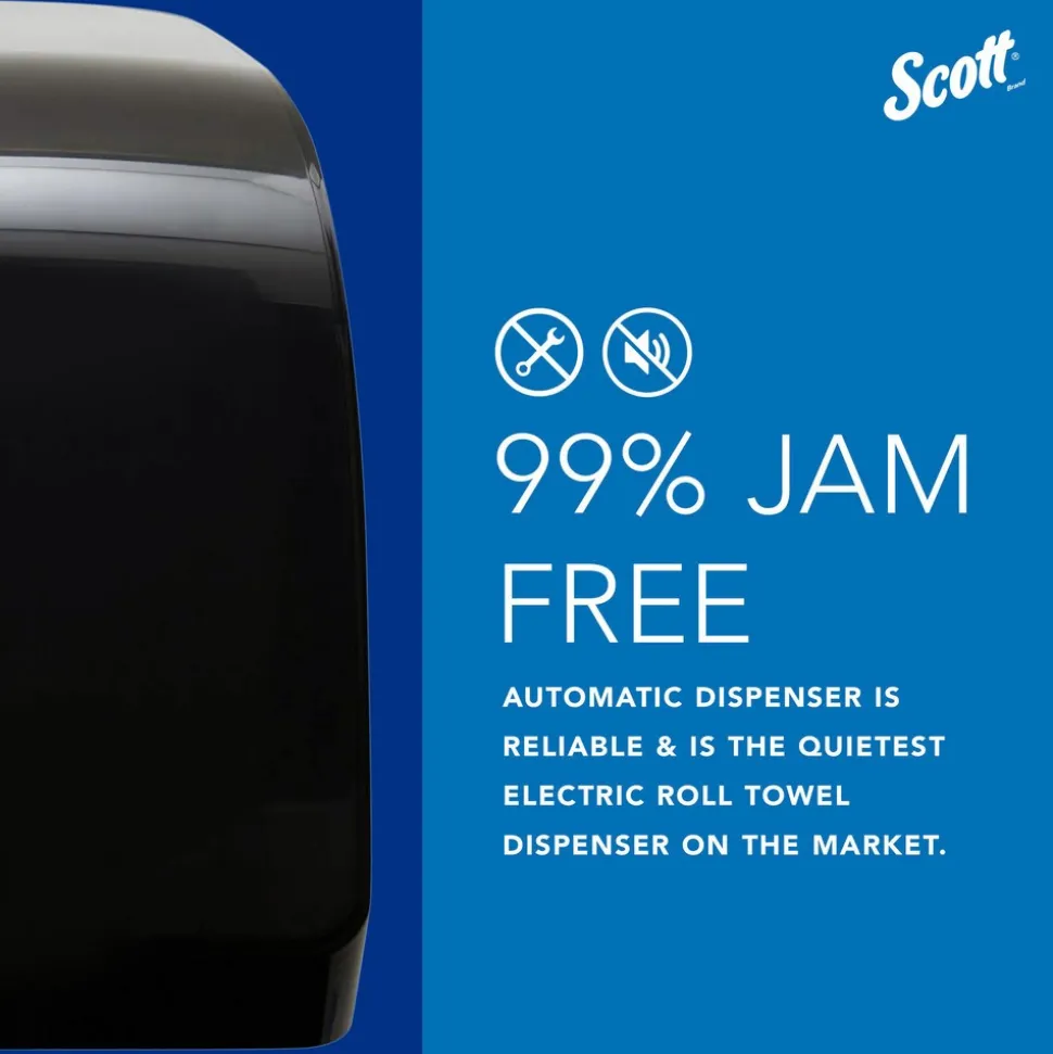Pro Automatic Hard Roll Towel Dispenser, Black, for Blue Core Scott Pro Roll Towels, 12.66" x 16.44" x 9.18"