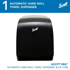 Pro Automatic Hard Roll Towel Dispenser, Black, for Blue Core Scott Pro Roll Towels, 12.66