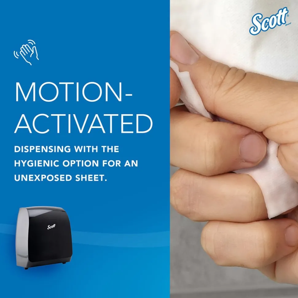 Pro Automatic Hard Roll Towel Dispenser, Black, for Blue Core Scott Pro Roll Towels, 12.66" x 16.44" x 9.18"