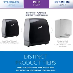 Pro Automatic Hard Roll Towel Dispenser, Black, for Blue Core Scott Pro Roll Towels, 12.66