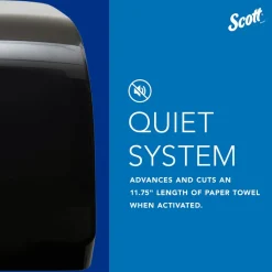 Pro Manual Hard Roll Towel Dispenser, Black, for Blue Core Scott Pro Roll Towels, 12.66