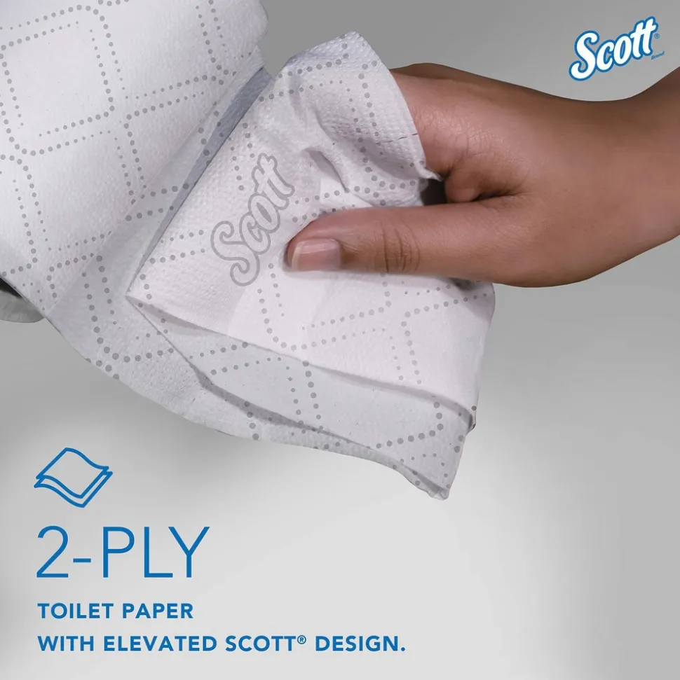 Pro Paper Core High-Capacity Standard Roll Toilet Paper with Elevated Design, 2-Ply, White