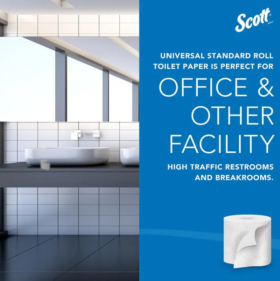 Pro Paper Core High-Capacity Standard Roll Toilet Paper with Elevated Design, 2-Ply, White