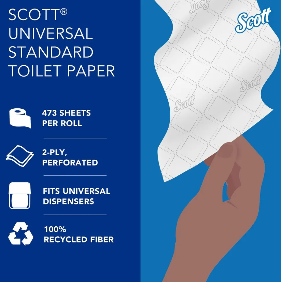 Pro Paper Core High-Capacity Standard Roll Toilet Paper with Elevated Design, 2-Ply, White