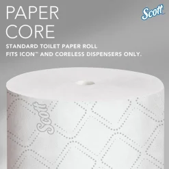 Pro Paper Core High-Capacity Standard Roll Toilet Paper with Elevated Design, 2-Ply, White