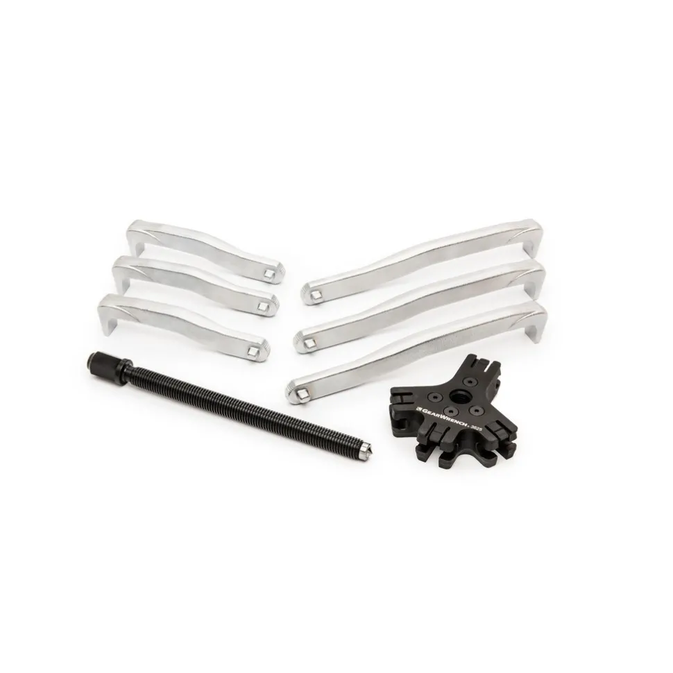 Pullers & Separators; Type: Internal/External Puller; Applications: Automotive; Application: Automotive; Maximum Spread (Inch): 7-1/2; Minimum Spread (Inch): 5; Screw Length: 8.25 in; Reach (Inch): 6-3/4; Overall Length (Inch): 11-1/2; Material: Steel; Jaw Style: Reversible; Jaw Thickness: 0.562 in