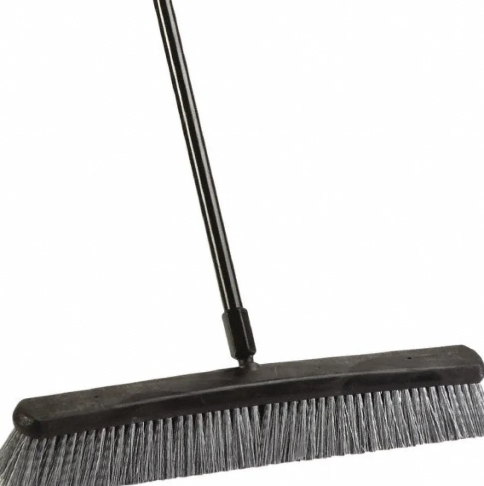 Push Broom: 24" Wide, Polyester Bristle