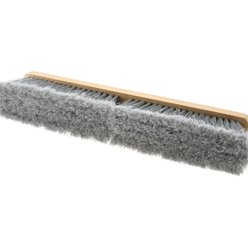 Push Broom: 18" Wide, Polypropylene Bristle