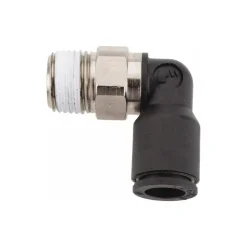 Push-to-Connect Fitting: Male Elbow, NPT, 1/4" OD