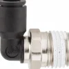 Push-to-Connect Fitting: Male Elbow, NPT, 1/4" OD