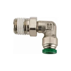 Push-to-Connect Push-to-Connect x Male NPTF Fitting: 90 deg Swivel Elbow, 1/4 Thread, NPTF, 1/4" OD