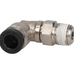 Push-to-Connect Push-to-Connect x Male NPTF Fitting: 90 deg Swivel Elbow, 1/8 Thread, NPTF, 1/4" OD