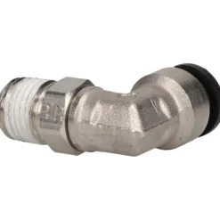 Push-to-Connect Push-to-Connect x Male NPTF Fitting: 90 deg Swivel Elbow, 1/4 Thread, NPTF, 3/8" OD