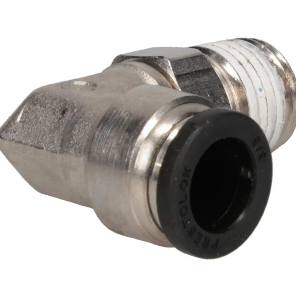 Push-to-Connect Push-to-Connect x Male NPTF Fitting: 90 deg Swivel Elbow, 1/4 Thread, NPTF, 3/8" OD