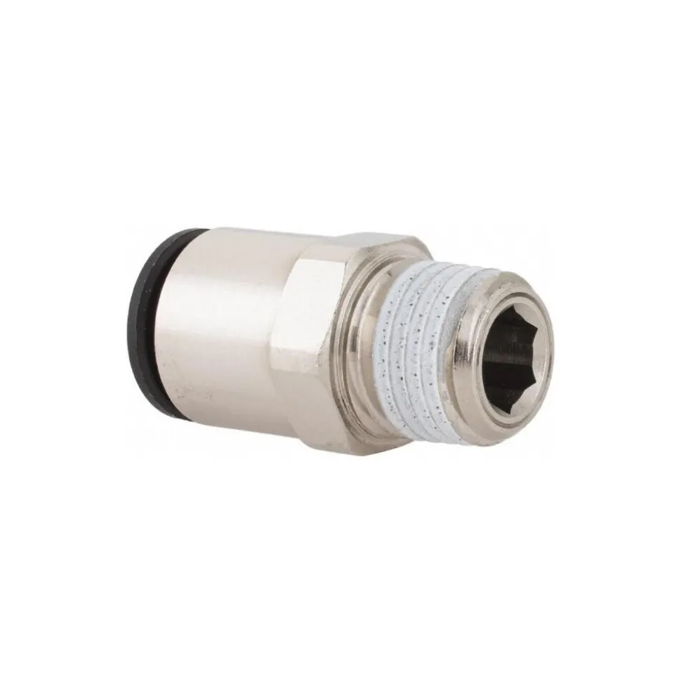 Push-to-Connect Tube x MNPT Fitting: Connector, NPT, 3/8" OD