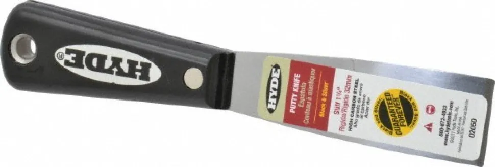 Putty Knife: Steel, 1-1/4" Wide