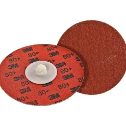 Quick-Change Disc: Roloc TR, 2" Dia, 80 Grit, Premium Ceramic Alumina, Coated