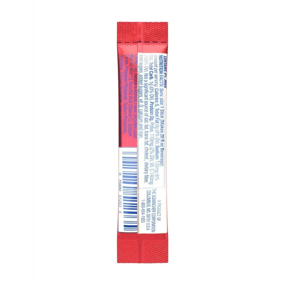 Qwik Stik Sports Drink: 0.11 oz Packet, Fruit Punch, Sugar Free, Powder, Yields 20.00 oz