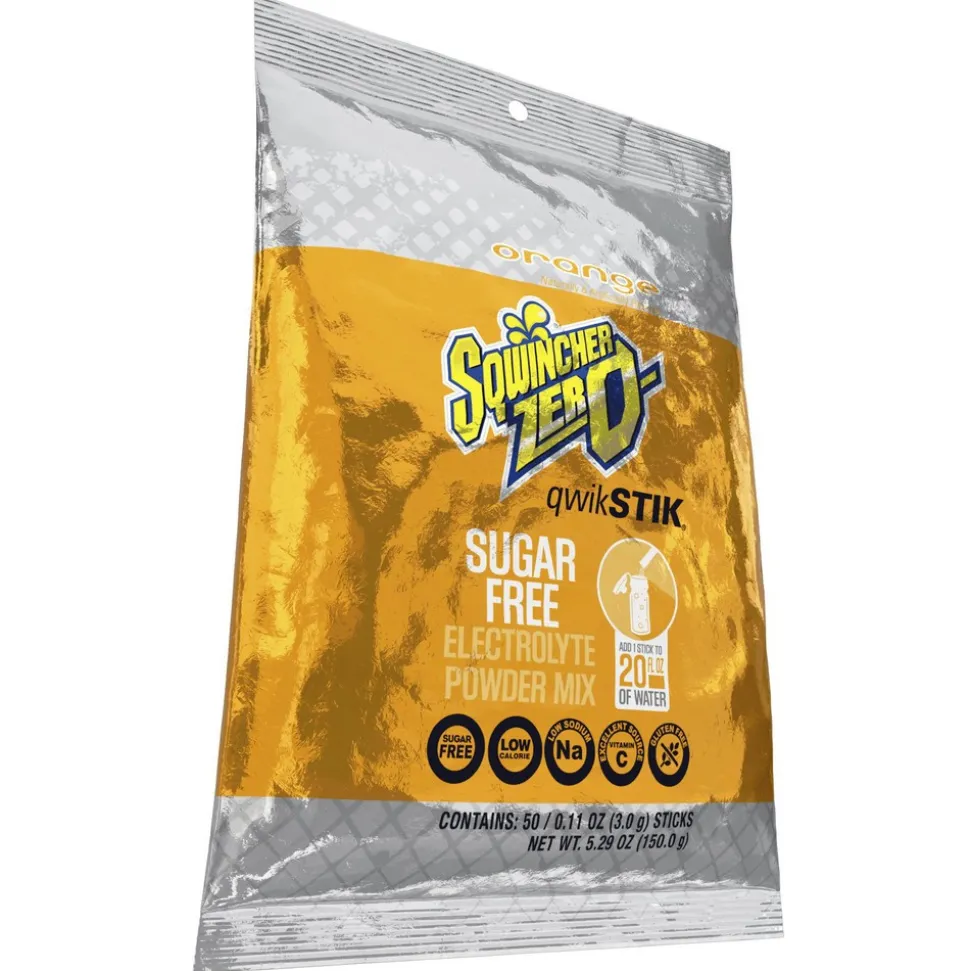 Qwik Stik Sports Drink: 0.11 oz Packet, Orange, Powder, Yields 20.00 oz