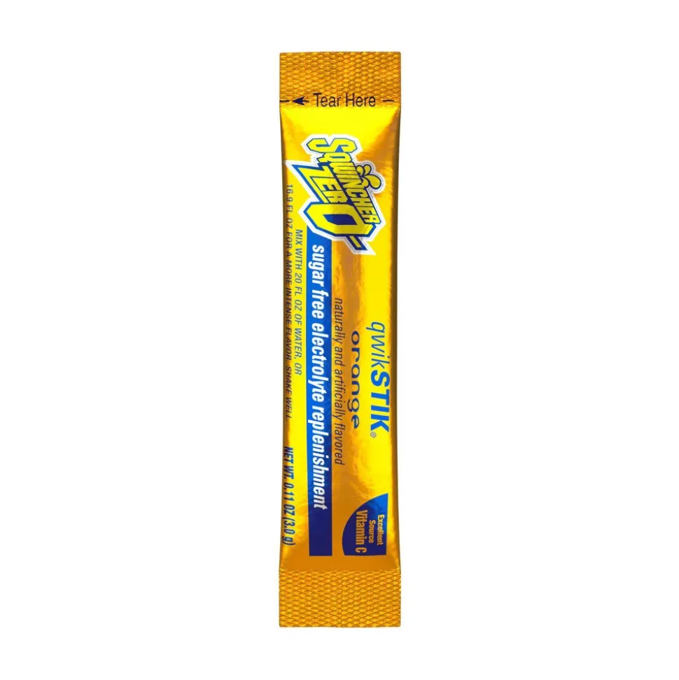 Qwik Stik Sports Drink: 0.11 oz Packet, Orange, Powder, Yields 20.00 oz