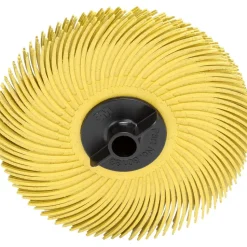 Radial Bristle Brush: 3" Dia, 3/8" Center Hole, Ceramic