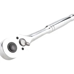 Ratchets; Tool Type: Quick-Release Ratchet; Drive Size: 3/8 in; Head Shape: Pear; Head Style: Fixed; Material: Steel; Finish: Chrome; Overall Length (Inch): 8 in; Insulated: No; Magnetic: No; Non-sparking: No; Number of Gear Teeth: 72; Minimum Arc Swing: 7 °; Tether Style: Not Tether Capable
