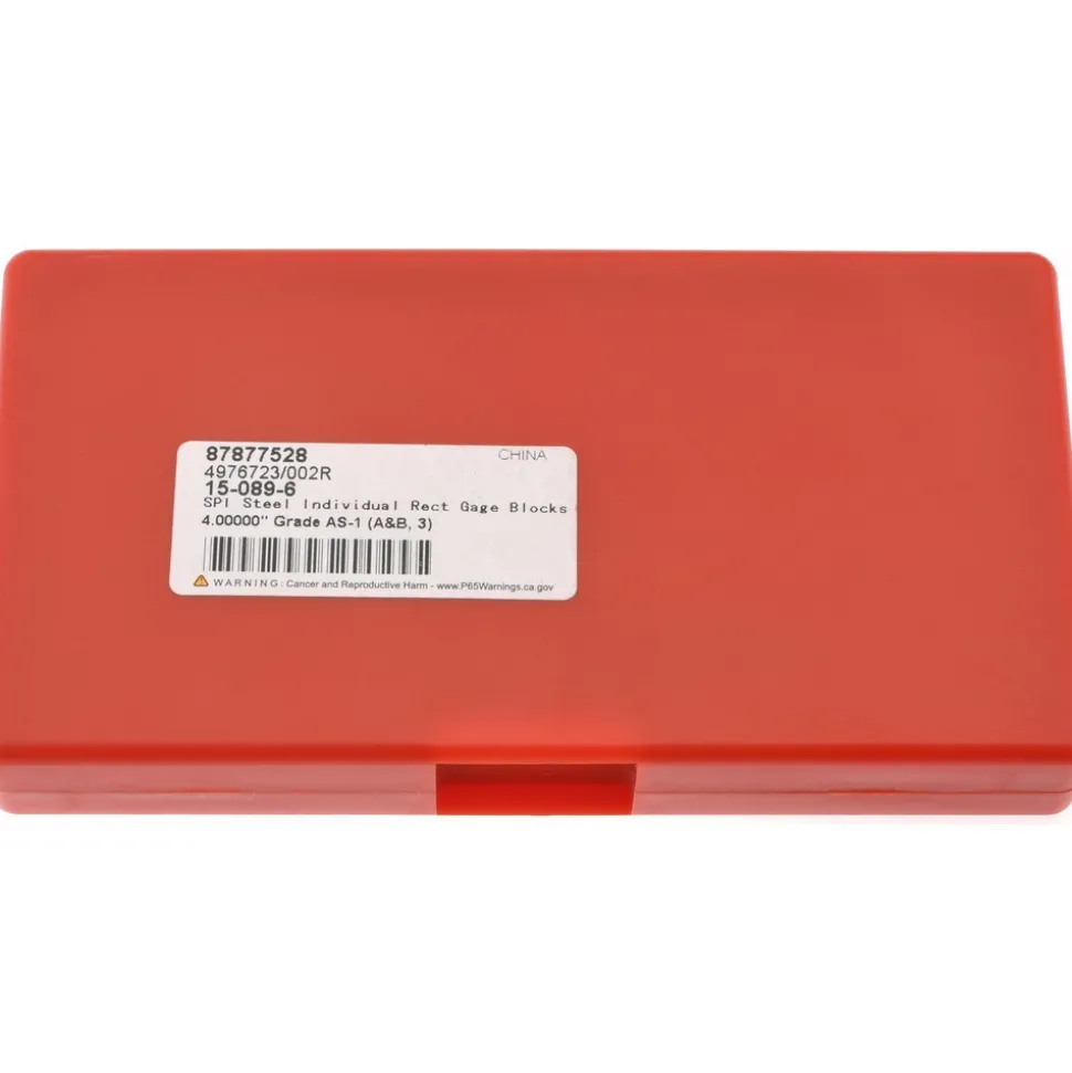 Rectangle Steel Gage Block: 4", Grade AS-1