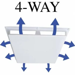 Registers & Diffusers: Type: Air Deflector Vent Cover; Style: 4 Way; Material: Plastic; Diameter (Decimal Inch): 24.0000