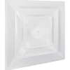 Registers & Diffusers: Type: Ceiling Diffuser; Style: Step Down; Material: Plastic; Diameter (Decimal Inch): 12.0000