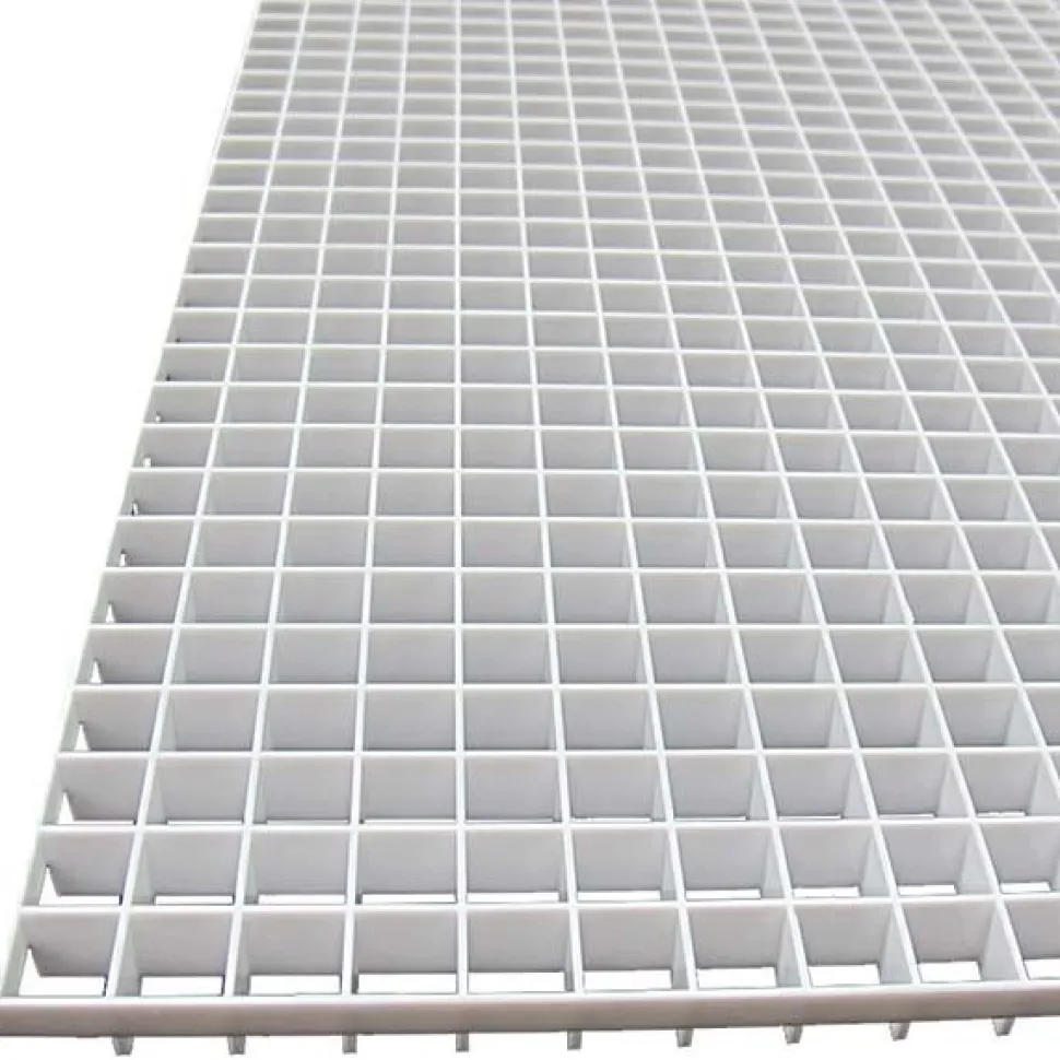 Registers & Diffusers: Type: Eggcrate Panel; Style: Cubed Core; Material: Plastic