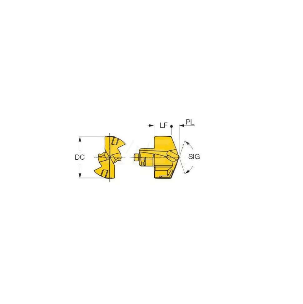 Replaceable Drill Tip: ICP0531 IC908, 0.5310" Dia, 13.49 mm Dia, 140 deg Point