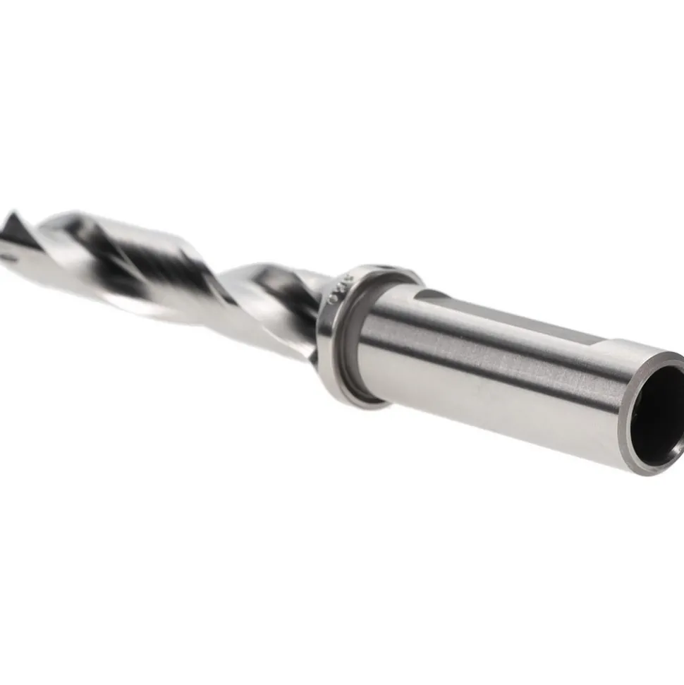 Replaceable-Tip Drill: 0.492 to 0.508" Dia, 2.55" Max Depth, 5/8" Flatted Shank