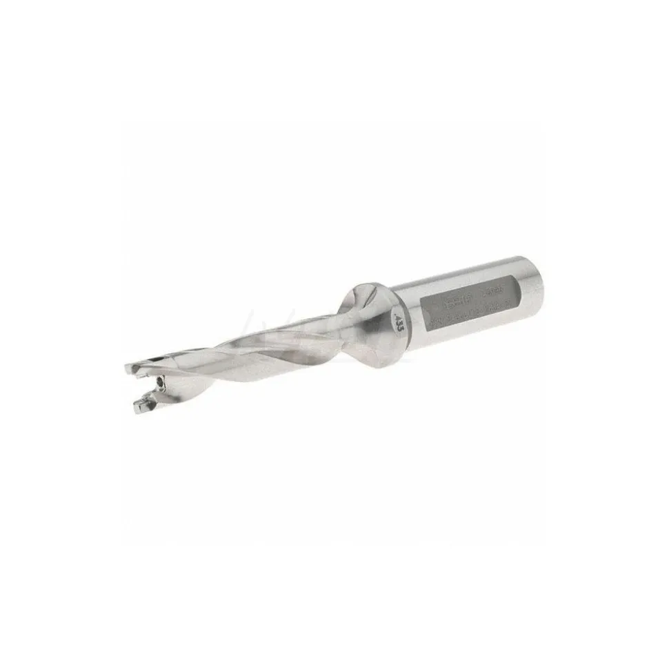 Replaceable-Tip Drill: 0.433 to 0.449" Dia, 2.24" Max Depth, 5/8" Flatted Shank