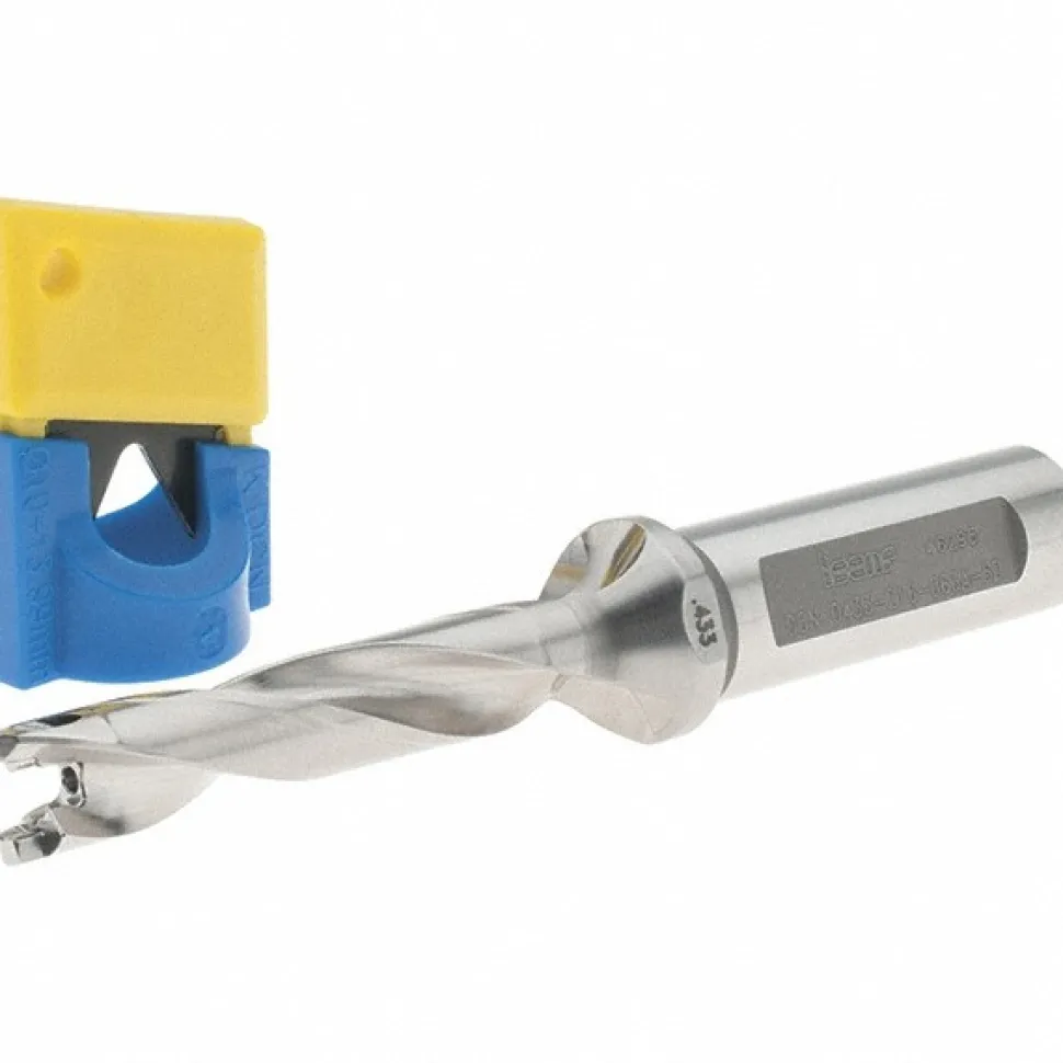 Replaceable-Tip Drill: 0.433 to 0.449" Dia, 2.24" Max Depth, 5/8" Flatted Shank
