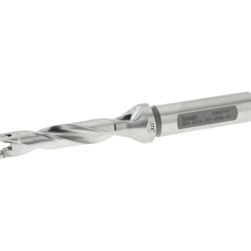 Replaceable-Tip Drill: 0.374 to 0.39" Dia, 1.87" Max Depth, 1/2" Weldon Flat Shank