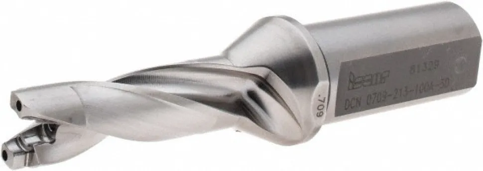 Replaceable-Tip Drill: 0.709 to 0.744" Dia, 2.13" Max Depth, 1" Weldon Flat Shank