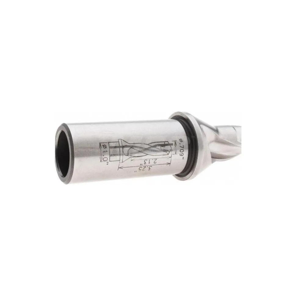 Replaceable-Tip Drill: 0.709 to 0.744" Dia, 2.13" Max Depth, 1" Weldon Flat Shank