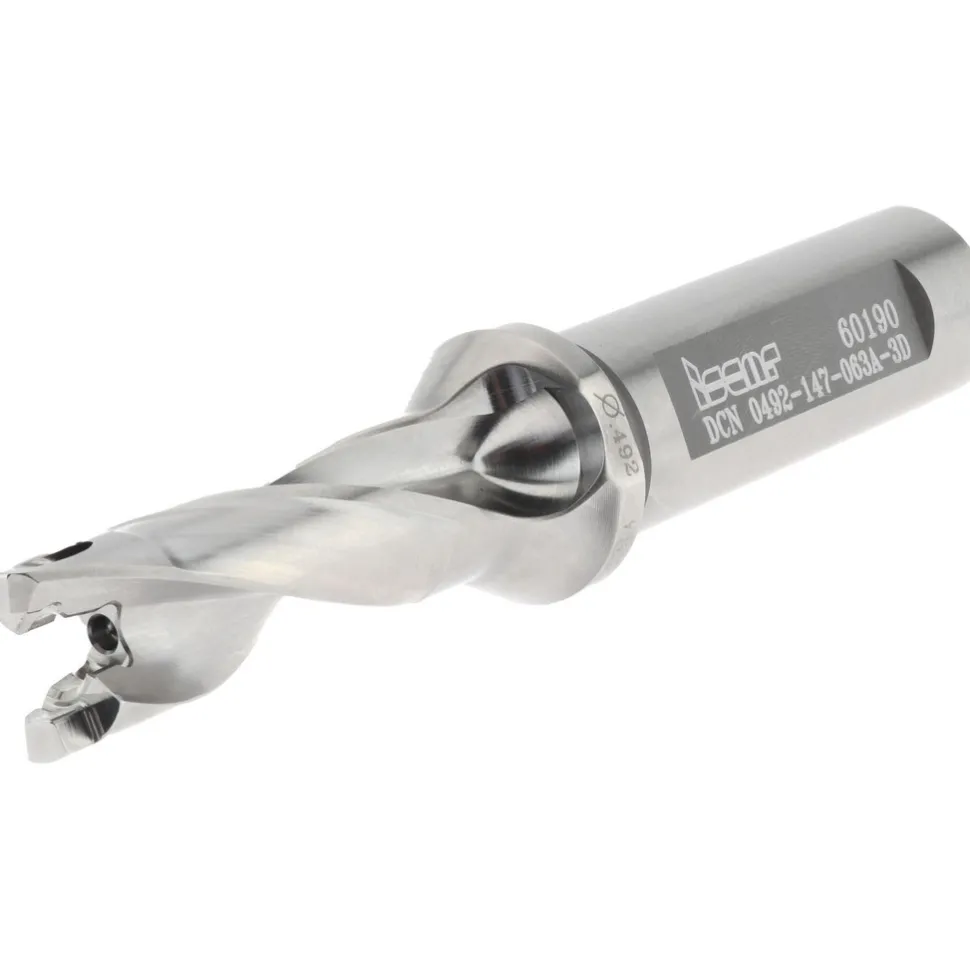Replaceable-Tip Drill: 0.492 to 0.508" Dia, 1.47" Max Depth, 5/8" Weldon Flat Shank