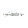 Replaceable-Tip Drill: 0.571 to 0.587" Dia, 1.71" Max Depth, 5/8" Weldon Flat Shank